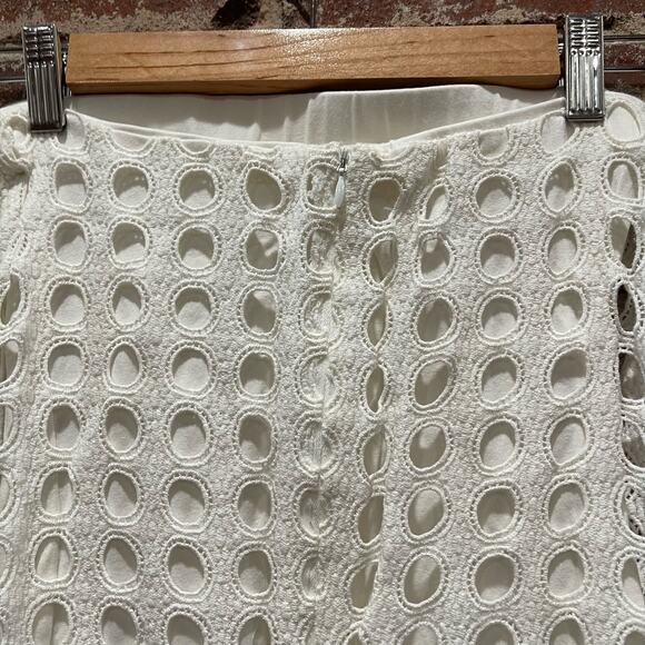 Silvia Tcherassi White Eyelet Midi Skirt Size Small - Picture 5 of 8